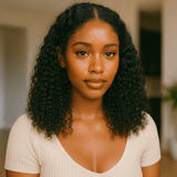 Front lace 4x4" Kinky Curly Brun Foncé