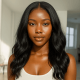 Front lace 4x4" Loose Wave Brun Foncé