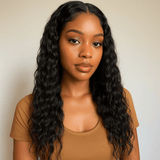 Front lace 4x4" Water Wave Brun Foncé