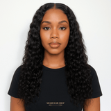 Front lace 4x4" Water Wave Brun Foncé
