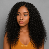 Half Wig Afro Curly - Perruque à Cordon Ajustable Sans Colle 250%