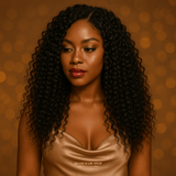 Half Wig Afro Curly - Perruque à Cordon Ajustable Sans Colle 250%