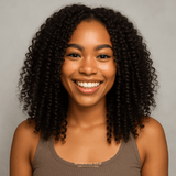 Half Wig Kinky Curly - Perruque à Cordon Ajustable Sans Colle 250% Destockage