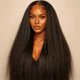 Half Wig Kinky Straight - Perruque à Cordon Ajustable Sans Colle 250%