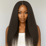Half Wig Kinky Straight - Perruque à Cordon Ajustable Sans Colle 250%