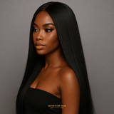 Half Wig Straight - Perruque à Cordon Ajustable Sans Colle 250%