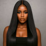 Half Wig Straight - Perruque à Cordon Ajustable Sans Colle 250%