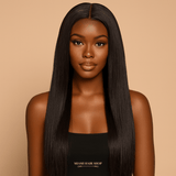 Half Wig Straight - Perruque à Cordon Ajustable Sans Colle 250%