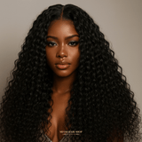 Half Wig Water Wave - Perruque à Cordon Ajustable Sans Colle 250%