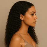 Half Wig Water Wave - Perruque à Cordon Ajustable Sans Colle 250%