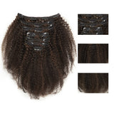 Kit Extensions à Clips Afro Curly Chocolat 120 gr, 4# - Miami Hair Shop