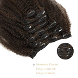 Kit Extensions à Clips Afro Curly Chocolat 120 gr, 4# - Miami Hair Shop