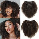 Kit Extensions à Clips Afro Curly Chocolat 120 gr, 4# - Miami Hair Shop