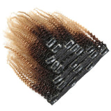 Kit Extensions à Clips Afro Curly Ombre Brun Chocolat Blond 120 gr