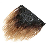 Kit Extensions à Clips Afro Curly Ombre Brun Chocolat Blond 120 gr