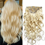 Kit Extensions à Clips Body Wave Blond Platine 120 gr