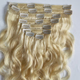 Kit Extensions à Clips Body Wave Blond Platine 120 gr