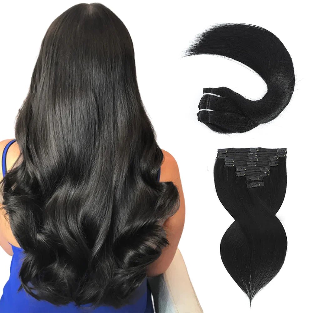 Kit Extensions à Clips Straight Noir 120 gr – Miami Hair Shop