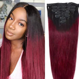 Kit Extensions à Clips Straight Ombre Brun Foncé 99J 120 gr