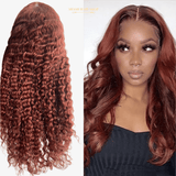 Perruque Body Wave Auburn Sans Colle avec Dentelle Pré - Coupée - Miami Hair Shop