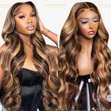 Perruque Body Wave Chatain Méché Blond Sans Colle Pré - Coupée - Miami Hair Shop