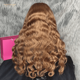 Perruque Body Wave Honey Blonde Sans Colle avec Dentelle Pré - Coupée - Miami Hair Shop