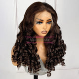 Perruque Lace Wig 13x4 Loose Body Wave 4# - avec Effet Presque Double Drawn et Maximum de Volume en Cheveux Remy - Miami Hair Shop