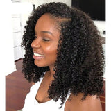 Perruque U-Part Kinky Curly Brun Foncé