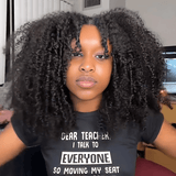 Perruque V - Part Afro Curly Brun Foncé - Miami Hair Shop