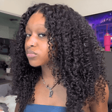 Perruque V - Part Afro Curly Brun Foncé - Miami Hair Shop