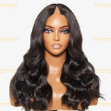 Perruque V-Part Body Wave Brun Foncé Déstockage