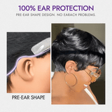 Perruque Pixie Raide à Frange Sans Colle