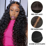 Prédécoupé Front lace 13x4" Deep Wave Brun Foncé « prêt-à-porter »