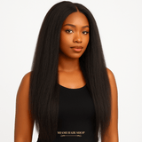 Prédécoupé Front lace 13x4" Yaki Straight Brun Foncé « prêt-à-porter »