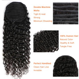 Queue de cheval Ponytail Noir A Cordon Remy Hair Deep Wave