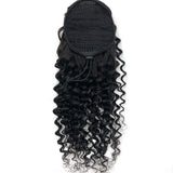 Queue de cheval Ponytail Noir A Cordon Remy Hair Deep Wave