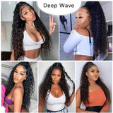 Queue de cheval Ponytail Noir A Cordon Remy Hair Deep Wave