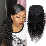 Queue de cheval Ponytail Noir A Cordon Remy Hair Deep Wave