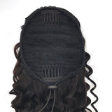 Queue de cheval Ponytail Noir A Cordon Remy Hair Deep Wave Déstockage