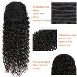 Queue de cheval Ponytail Noir A Cordon Remy Hair Deep Wave Déstockage