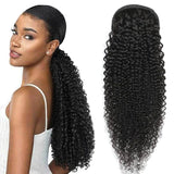 Queue de cheval Ponytail Noir A Cordon Remy Hair Kinky Curly