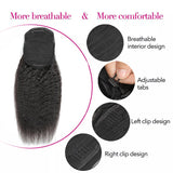 Queue de cheval Ponytail Noir A Cordon Remy Hair Kinky Straight