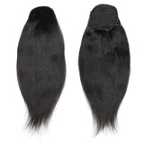 Queue de cheval Ponytail Noir A Cordon Remy Hair Yaki Straight