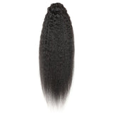 Queue de cheval Ponytail Noir à Pince Naturel Remy Hair Kinky Straight