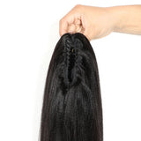 Queue de cheval Ponytail Noir à Pince Naturel Remy Hair Yaki Straight