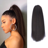 Queue de cheval Ponytail Noir à Pince Naturel Remy Hair Yaki Straight