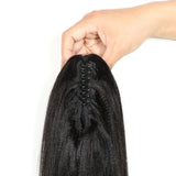 Queue de cheval Ponytail Noir à Pince Naturel Remy Hair Yaki Straight