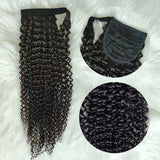 Queue de cheval Ponytail Noir Ruban Magique Remy Hair Afro Curly