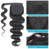 Queue de cheval Ponytail Noir Ruban Magique Remy Hair Body Wave