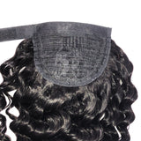 Queue de cheval Ponytail Noir Ruban Magique Remy Hair Deep Wave